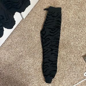 Black with velvet stripes draw string pants